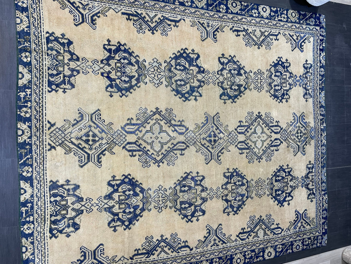 Antique Oushak RUG, Turkish 8.7 x 10.3 Rug, Hand Knotted Rug, Vintage Wool Rug, Oriental Rug Handmade Rug, Persian Rug