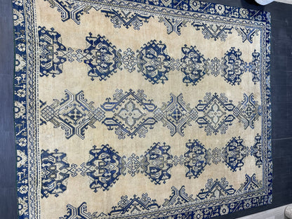 Antique Oushak RUG, Turkish 8.7 x 10.3 Rug, Hand Knotted Rug, Vintage Wool Rug, Oriental Rug Handmade Rug, Persian Rug