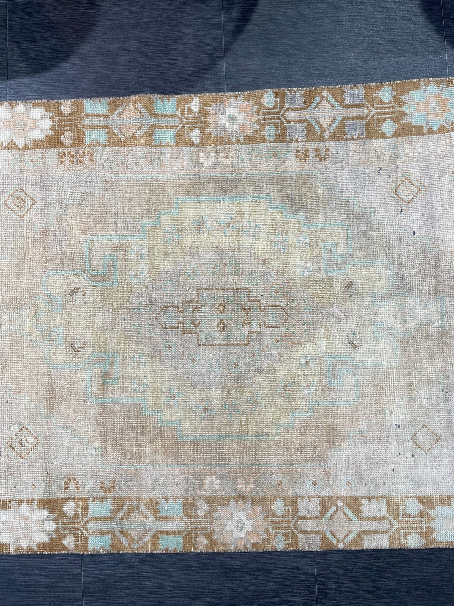 Muted Turkish Rugs,Oushak 3.4  x 6.7 Rug, Hand Knotted Rug, Wool Persian Rug,Handmade Rug,Turkish Rug, Farmhouse Rug, Vintage Rug, Floor Art