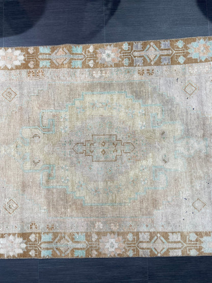 Muted Turkish Rugs,Oushak 3.4  x 6.7 Rug, Hand Knotted Rug, Wool Persian Rug,Handmade Rug,Turkish Rug, Farmhouse Rug, Vintage Rug, Floor Art