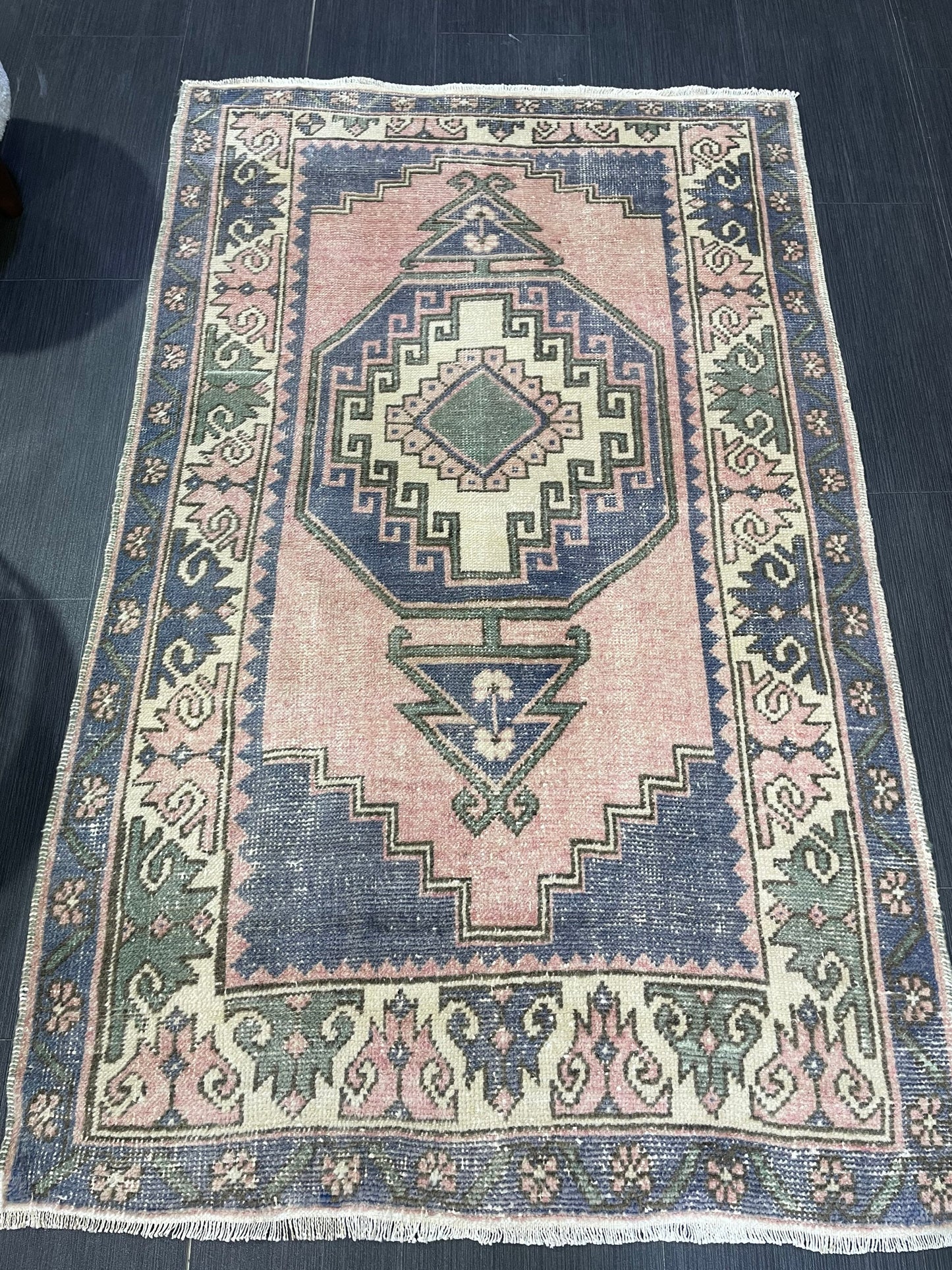 Vintage Oushak Rug, 3.2 x 5 Vintage Rug, Antique Rug, Handmade Rug, Hand Knotted Rug, Turkish Rug, Wool Rug