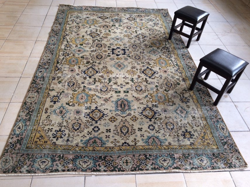 Green Turkish  Rug,Oushak Rug,Turkish Rug
