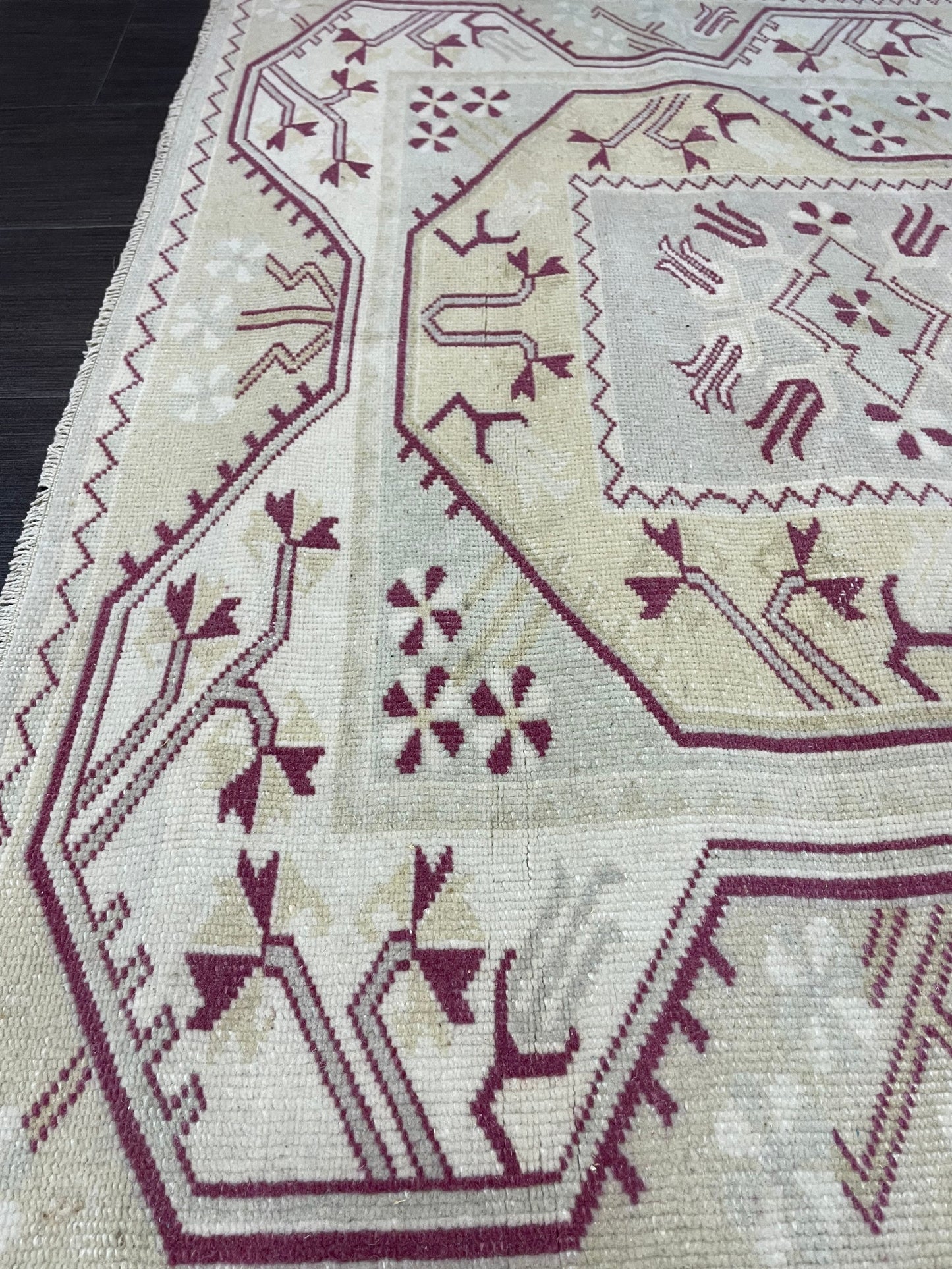 Vintage RUG, TURKISH Oushak Rug Hand Knotted 5x6 Rug, Oriental Rug, Vintage Persian Rug, Handmade Rug, Turkish Rug Antique Rug