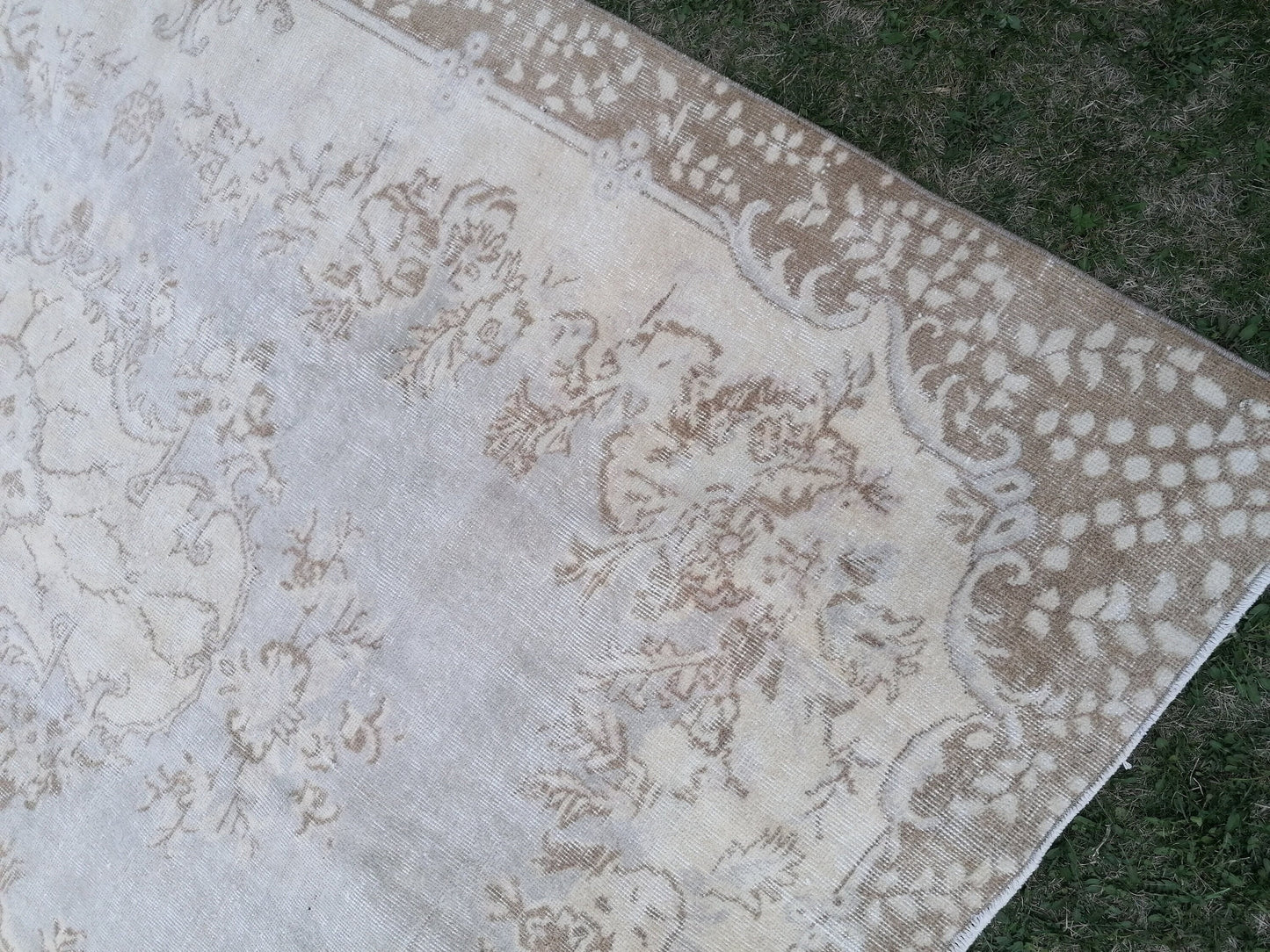 Large turkısh rug ,vıntage rug, pastel vıntage turkısh rug, hand made rug,wool rug 9'8x6'4 feet