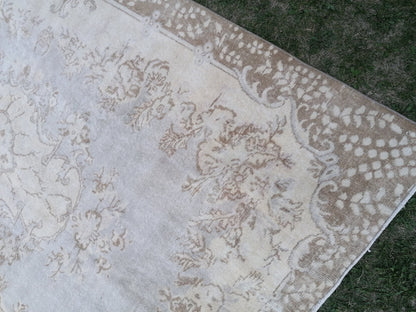 Large turkısh rug ,vıntage rug, pastel vıntage turkısh rug, hand made rug,wool rug 9'8x6'4 feet