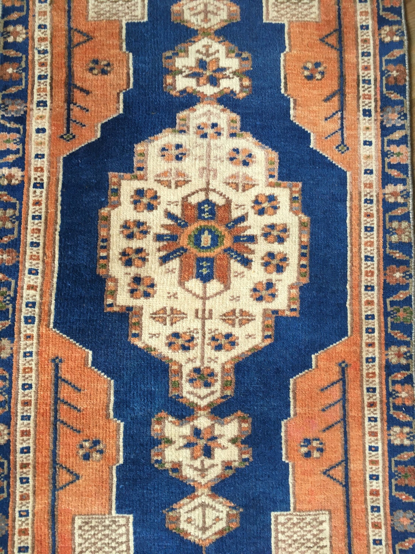 2x3 feet wool vintage small rug, handmade orange muted mini rug, kitchen small rug, turkish bathroom small rug, living room area mini rugs