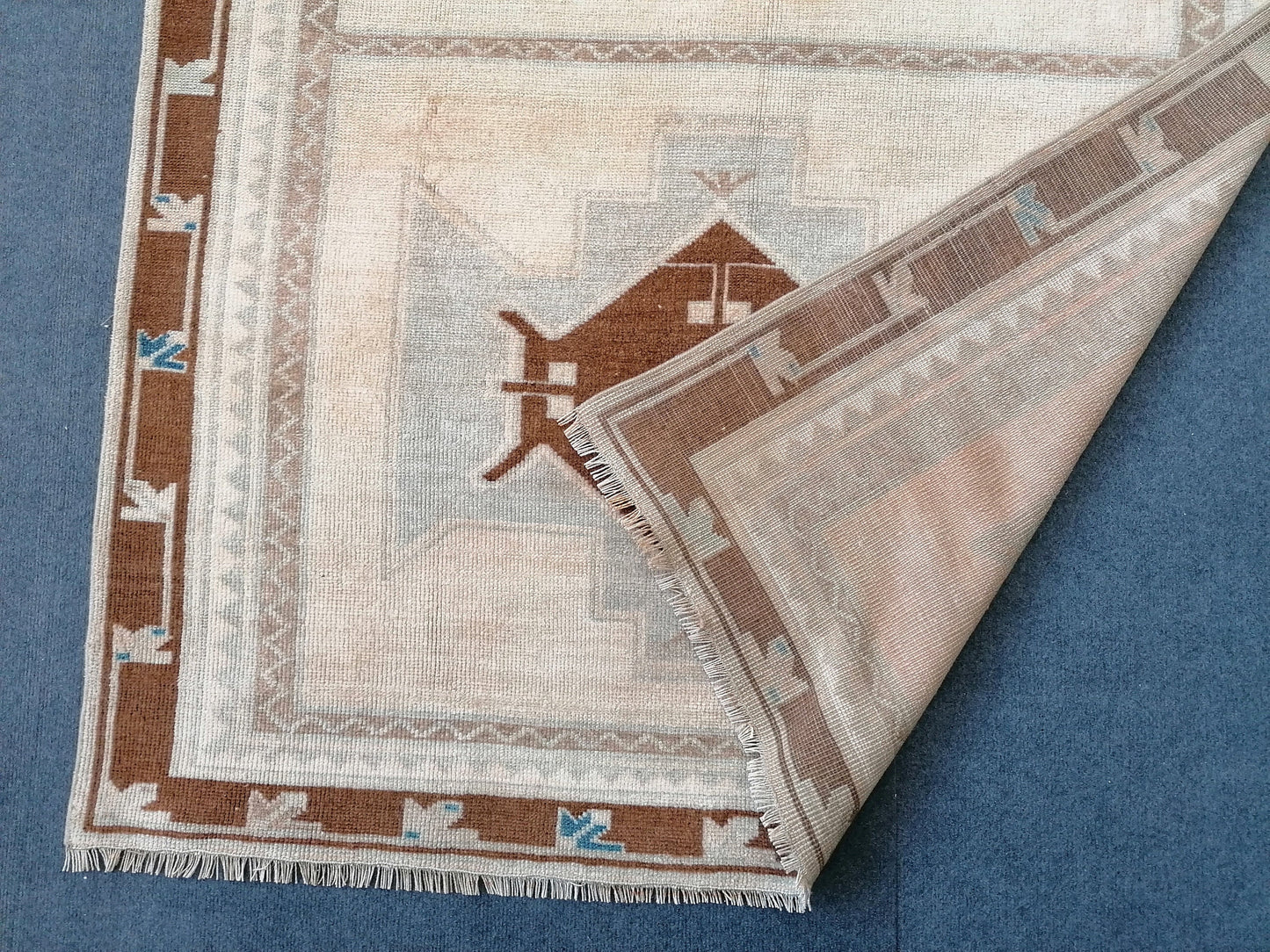 Muted oushak runner 10x4 vintage runner rug hallway runner rug kitchen runner rug wool runner rug wool oushak rug