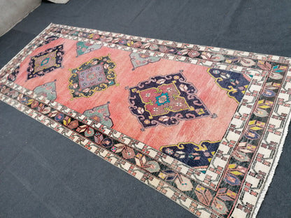 Area rug 4.11x11.7 oushak vintage rug,vintage runner,kitchen runner rug