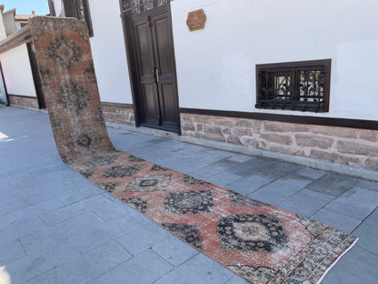 Distressed Vintage Runner Extra Long Turkish Runner 2.7 x 19.3 Stair Runner Rug Vintage Runner XL Oriental Runner Staircase Handmade Runner