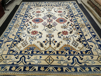 Oriental RUG 9 x 12 Oushak Rug  Blue Persian Rug Navy Vintage Rug 9x12 Oushak Rugs Antique Turkish Rug Muted  Quality Turkish room Rug