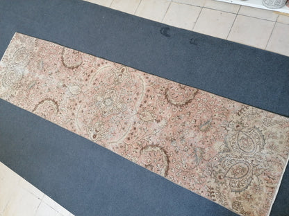 10'5x2'8 turkish runner rug, runner rug,vintage oushak runner rug,kitchen runner rug,hallway runner rug,vintage runner rug,oushak runner rug