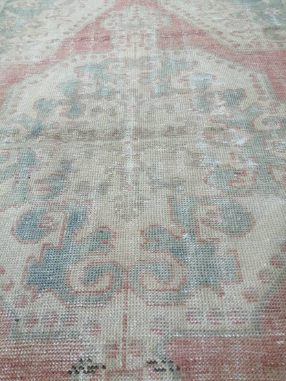 Vintage WOOL RUGS, 3.8 x 6.2 Vintage Rug Turkish Oushak  Rug, Hand Made Rug, Living Room Rug, Oushak Rug, Farmhouse  Rug, Oriental Rug,
