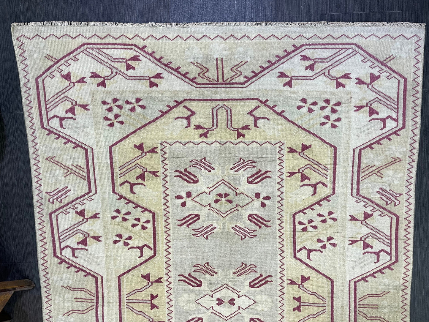 Vintage RUG, TURKISH Oushak Rug Hand Knotted 5x6 Rug, Oriental Rug, Vintage Persian Rug, Handmade Rug, Turkish Rug Antique Rug