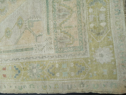 6.8 x 4 Muted OUSHAK RUG TURKISH Oushak Rug Vintage Oushak Runner Rug Vintage Runner Rug Wool Oushak Rug Hand Made Rugs Vintage Turkish Rug