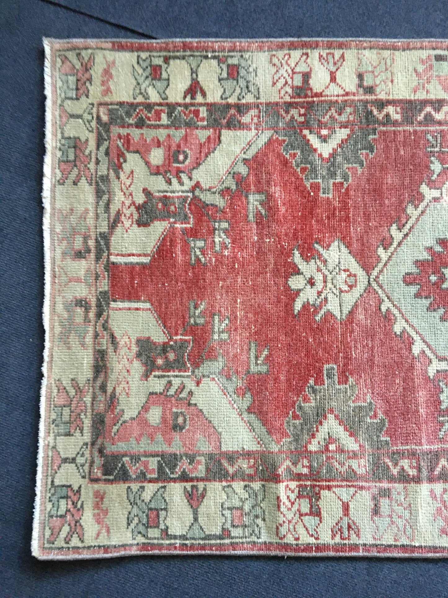 3x6 feet handmade turkish runner, vintage destroyed wool kitchen runner, bedroom arae runner rug, oushak living room area rug,red runner rug