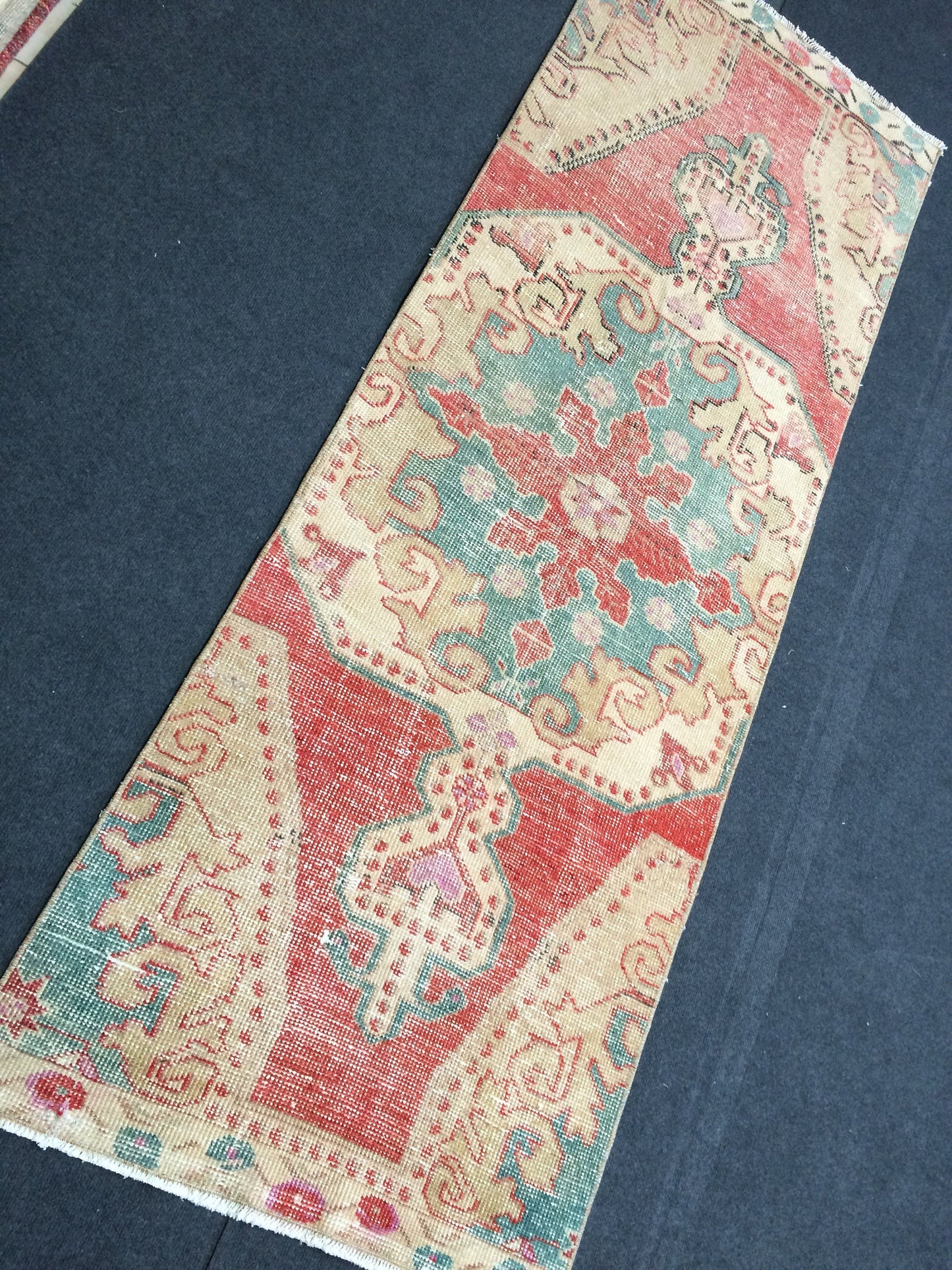 7.2 x 2.6 Turkish Runner Rug, Oushak Rug, Oushak Rugs,  Oushak Runner Rugs, Runner Rug, Vintage Runner Rug, Hand Made Rug