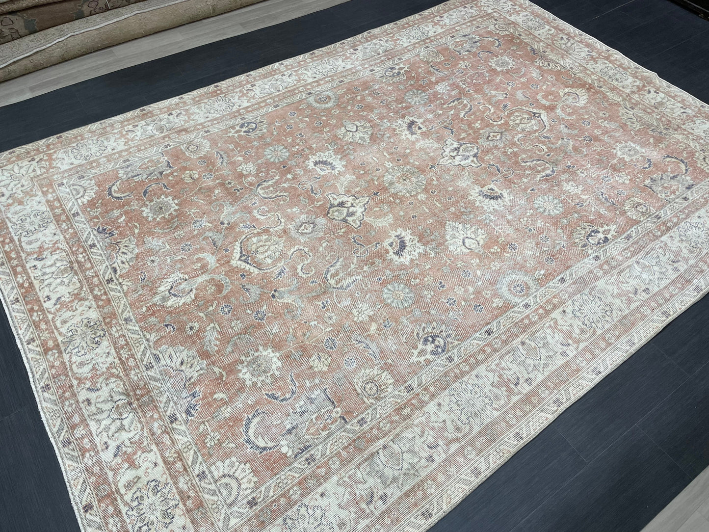 7x10 OUSHAK RUG Wool Turkish Rug Vintage Oriental Floral Rug Vintage Rug Vintage Persian Rug Wool Handmade Rug Hand Knotted Rug