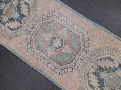 Vintage Runner Rug 3 x 11.6 Turkish Runner Rug Handmade Runner Rug Hallway Runner Kitchen Runner Rug Wool Runner Rug Oriental Runner
