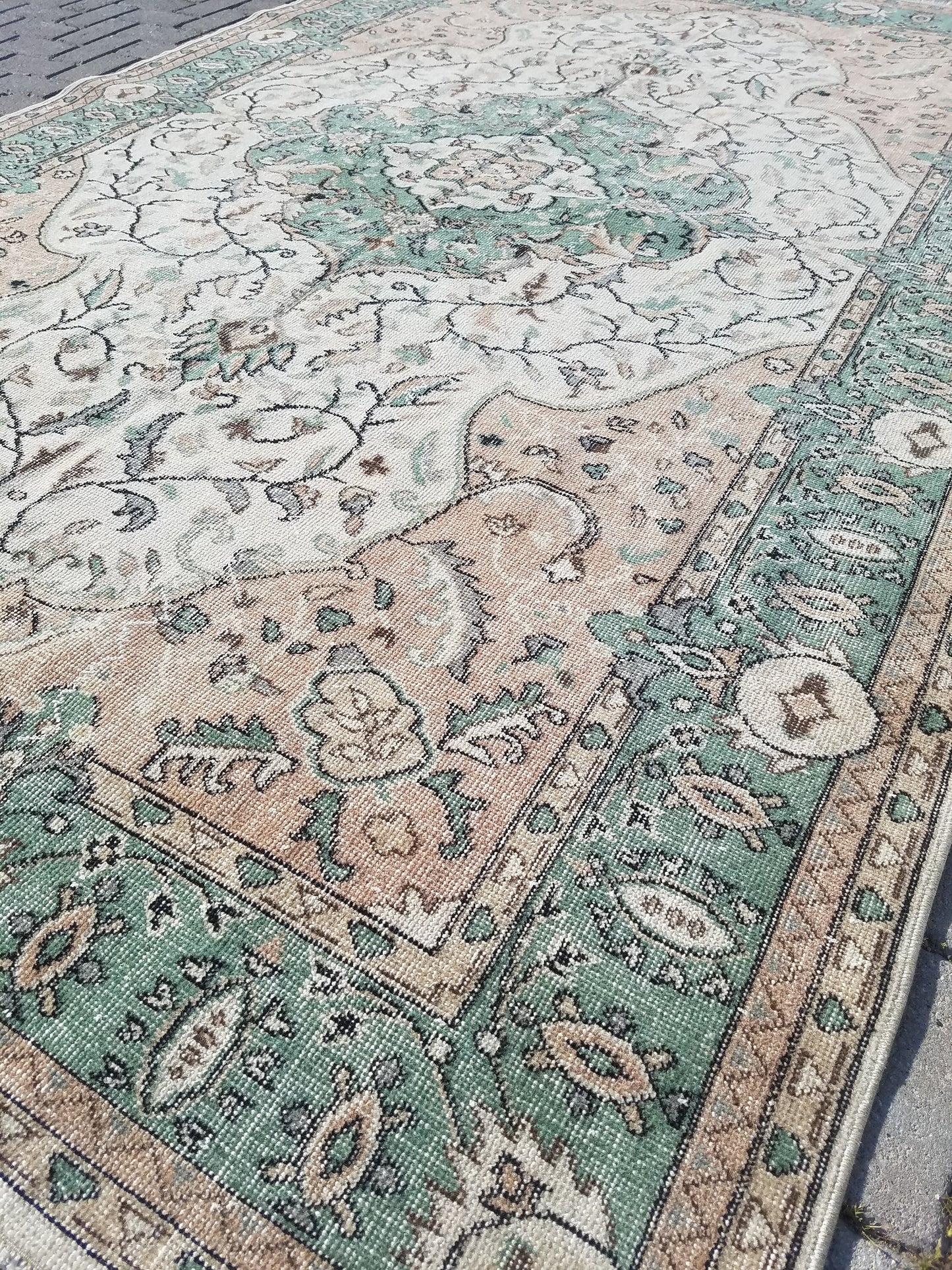 Oushak rug 6.3x10 vintage large rug vintage hand made rug