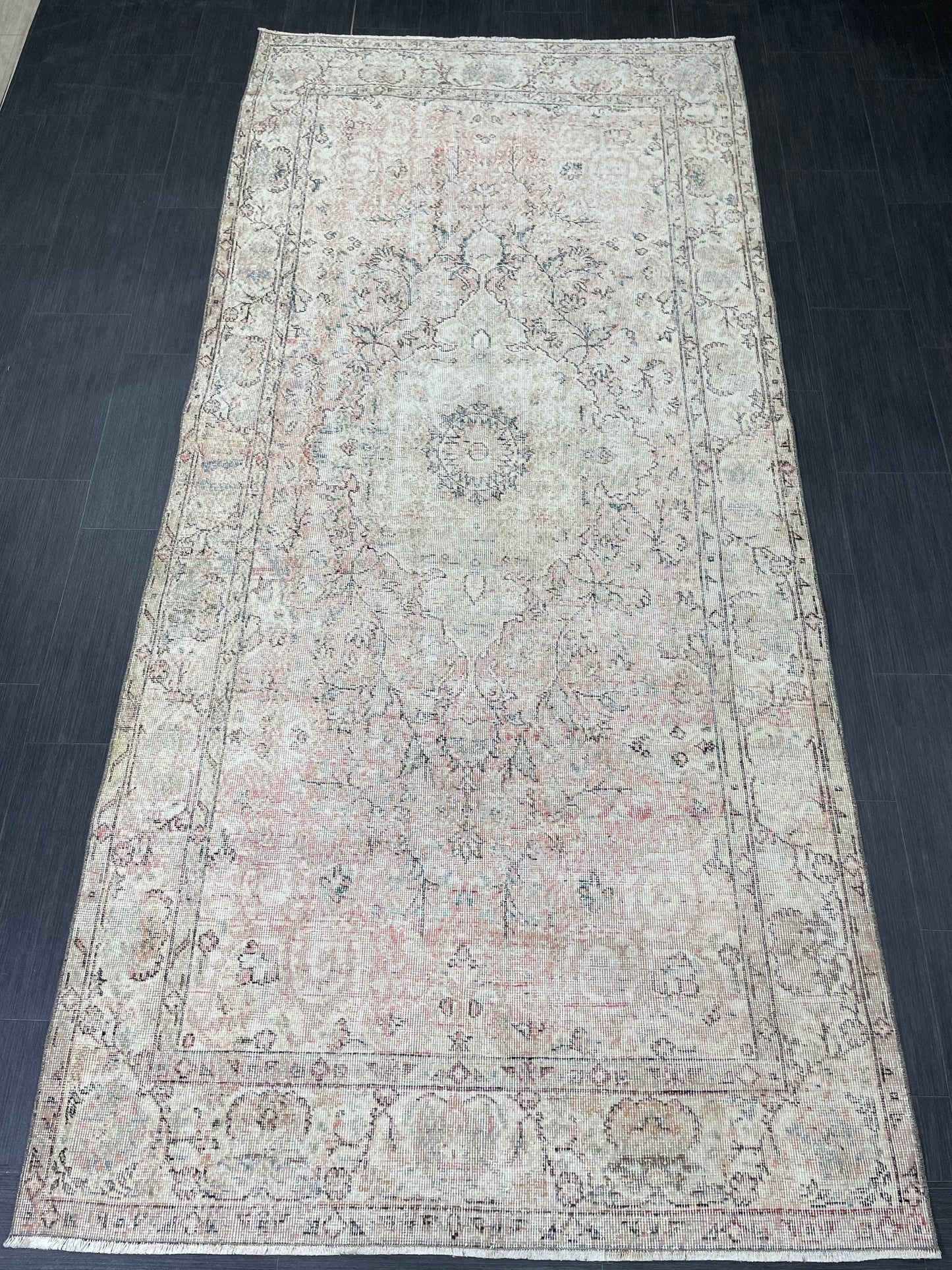 Oriental RUG, TURKISH Rug, 4.6 x 10 , Vintage Distressed Rug, Vintage Persian Rug, Wool Oushak Rug, Handmade Rugs, Vintage Turkish Rug.
