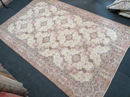 6.8 x 10.5 Turkish oushak rug, vintage rug, large vintage oushak rug, traditional rug