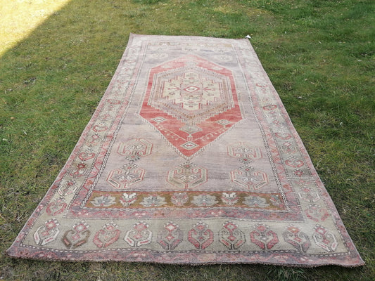 8'8x4'3 vintage rug, vintage oushak rug, unique hand made rug, kitchen area rug, bohemian traditional rug