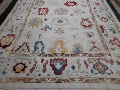 9x12 OUSHAK RUG Authentic TURKISH Oushak Rug Vintage Oushak Rug Wool Oriental Rug Hand Made Rug Hand Knotted Rug Made In Turkey Natural Dyes