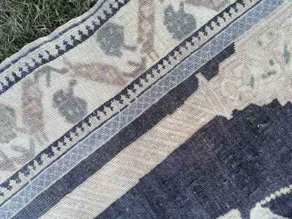 Turkish rug, vintage rug,hand made wool rug 4x5'5 oushak vintage rug, kitchen rug bohemian rug