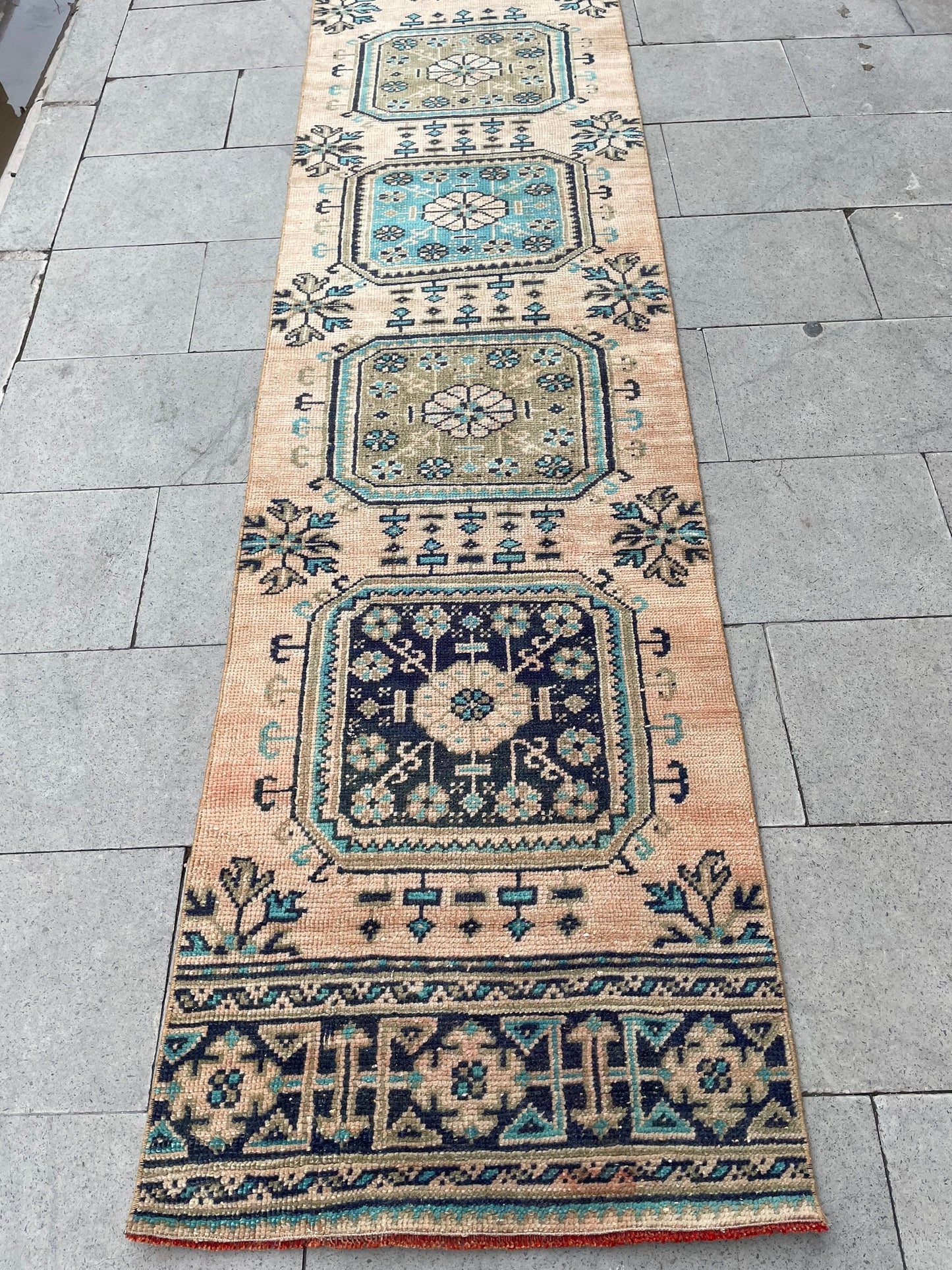 Vintage Staircase Runner Rug 2.3 x 27 ft Extra Long TURKISH Runner Rug Vintage Runner Rug Distressed Runner Rug  Runner Hand Knotted Runner