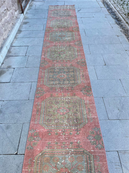Staircase Runner Rug 2.3 x 19 Extra Long Wool TURKISH Runner Rug Vintage Runner Rug Oriental Runner Rug Staircase Runner Hand Knotted Runner