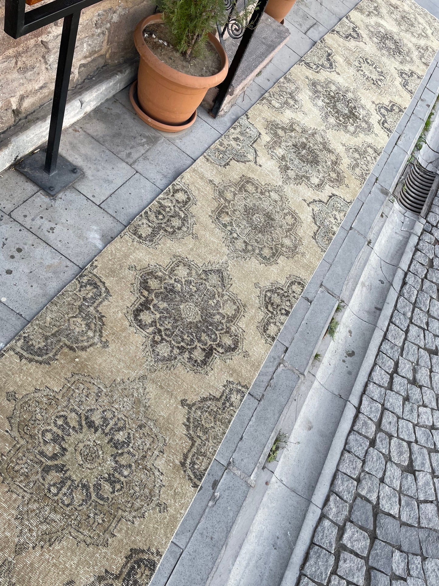 Muted Extra Long Handmade Runner Rug 2.7 x 23.5 Long TURKISH Runner Rug Vintage Runner Rug Staircase Runner Hand Knotted Runner