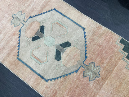 Handmade Rug Oushak 3.1 x 7.5 Rug Hand Knotted Rug, Antique Rug, Rug Runner, Turkish Rug, Farmhouse Rug, Vintage Rug, Wool rug