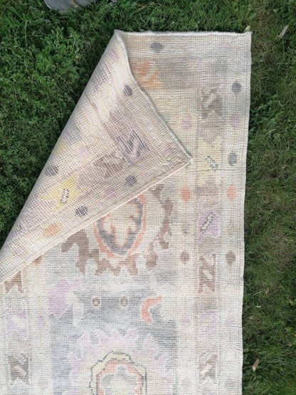 3x13 feet long oushak runner rug,turkish new production vintage oversize runner rug, hallway runner, kitchen runner, handmade wool runners