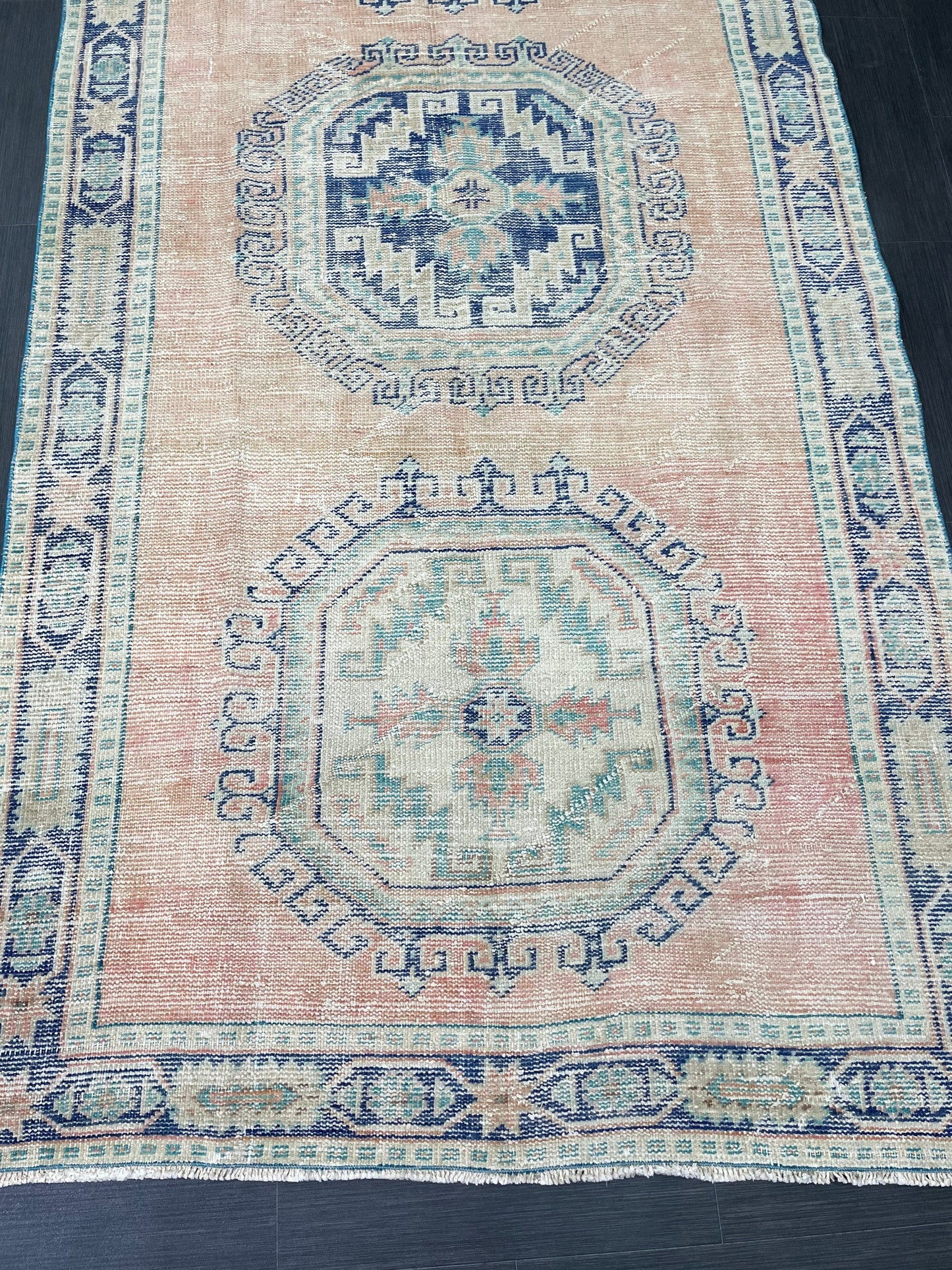 Distressed Vintage Runner Rug 4.3 x 11.8 ft Turkish Runner Rug Vintage Runner Rug Hallway Runner Rug Kitchen Runner Rug Wool Pile Runner Rug
