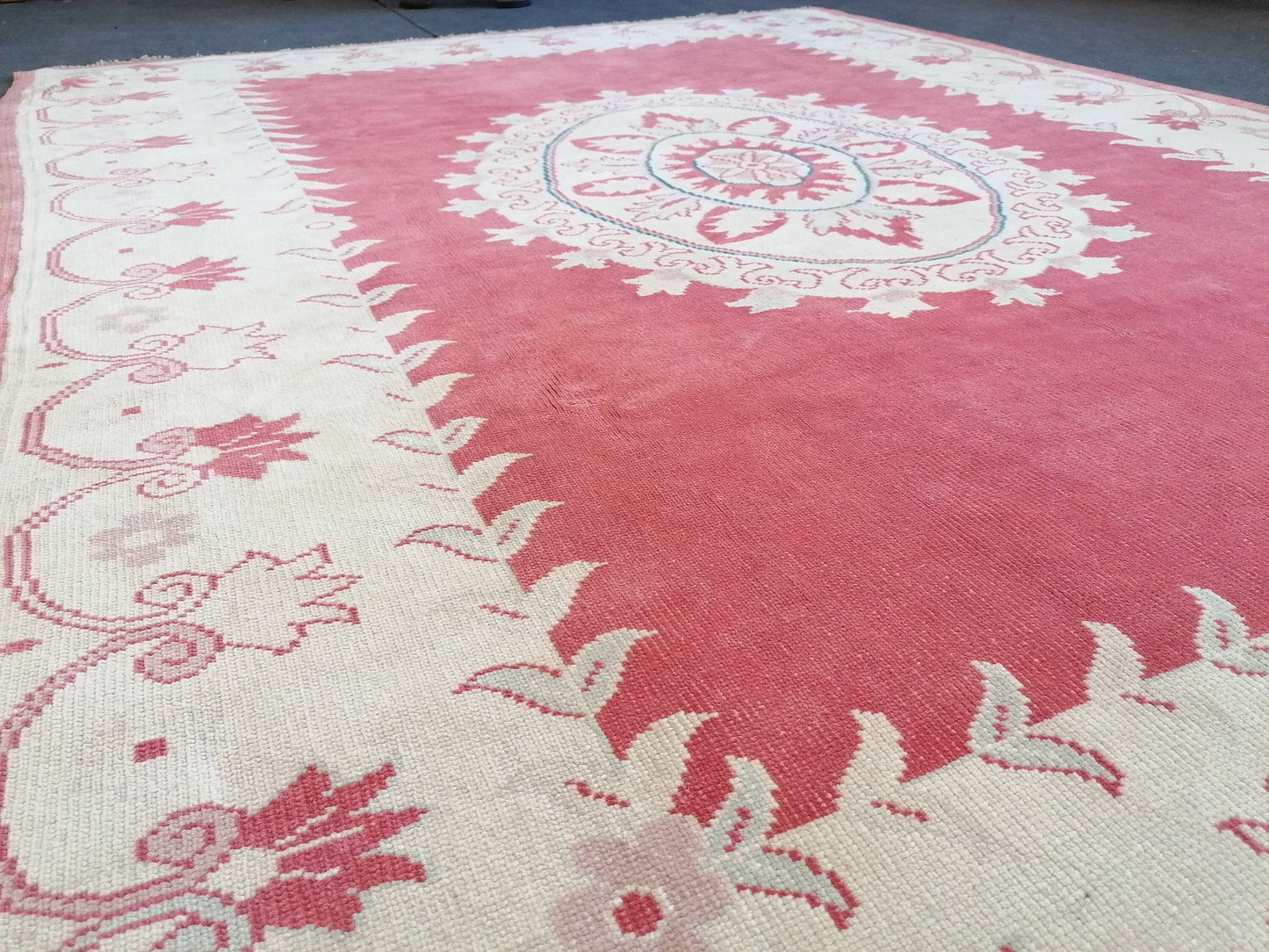 5.9 x 7.8 Oushak turkish rug, large vintage rug -  handmade wool rug, living room rug, bohemian rug,