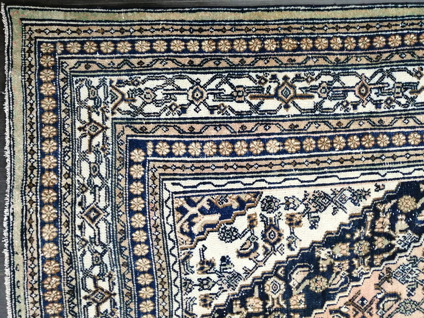 Vintage Persian Rug, Unique Motif Rug, 8 x 11.2 Persian Rug, Hand Knotted Rug, Eclectic Rug, Hand Made Rug, Living room Rug Navy rug 8x11