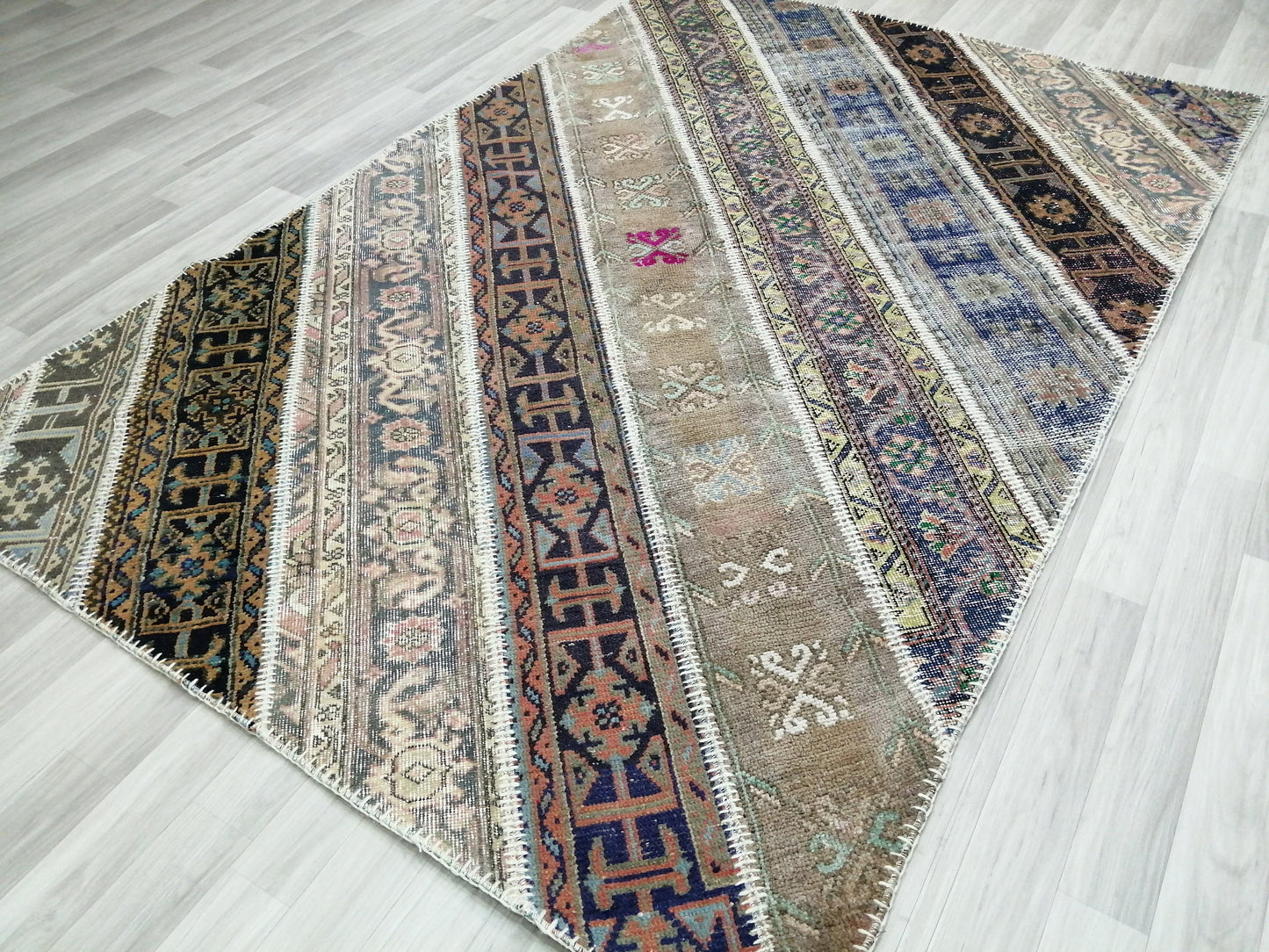 Patchwork Rugs, Hand Made Rug, Oushak Rug, Rustic Rug, Bohemian Rug, Rug Runner, Turkish Rug, Farmhouse Rug, Vintage Rug, Wool rug