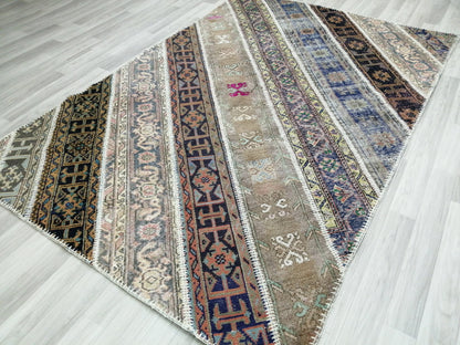 Patchwork Rugs, Hand Made Rug, Oushak Rug, Rustic Rug, Bohemian Rug, Rug Runner, Turkish Rug, Farmhouse Rug, Vintage Rug, Wool rug