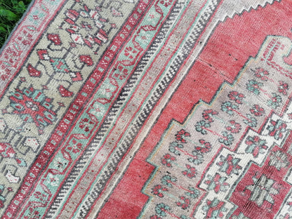 5x8 handmade anatolian rug, vintage Turkish wool rug, oushak bedroom rug, living room rug