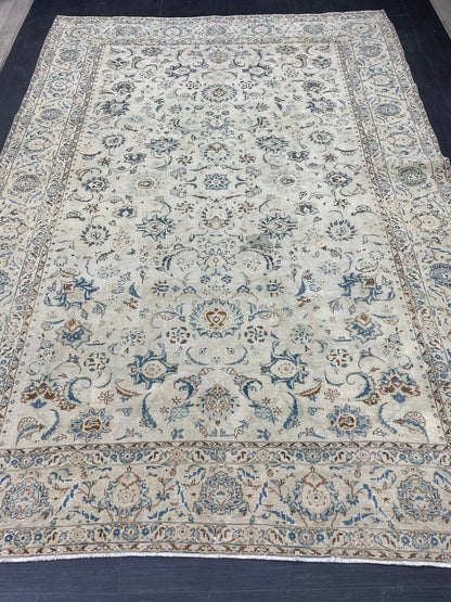 Large Persian RUG 7.6 x 11 Handmade Rug Vintage Turkish Rug Vintage Rug Muted Wool Oushak Rug Hand Made Rugs Art Rug
