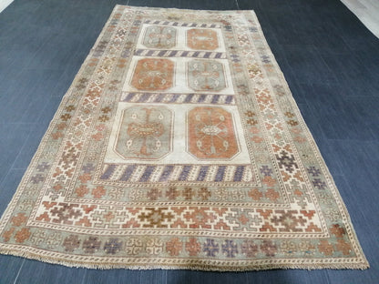 3.9 x 7 OUSHAK RUG TURKISH Oushak Rug Vintage Oushak Runner Rug 4x7 Vintage Runner Rug Wool Oushak Rug Hand Made Rugs Vintage Turkish Rug