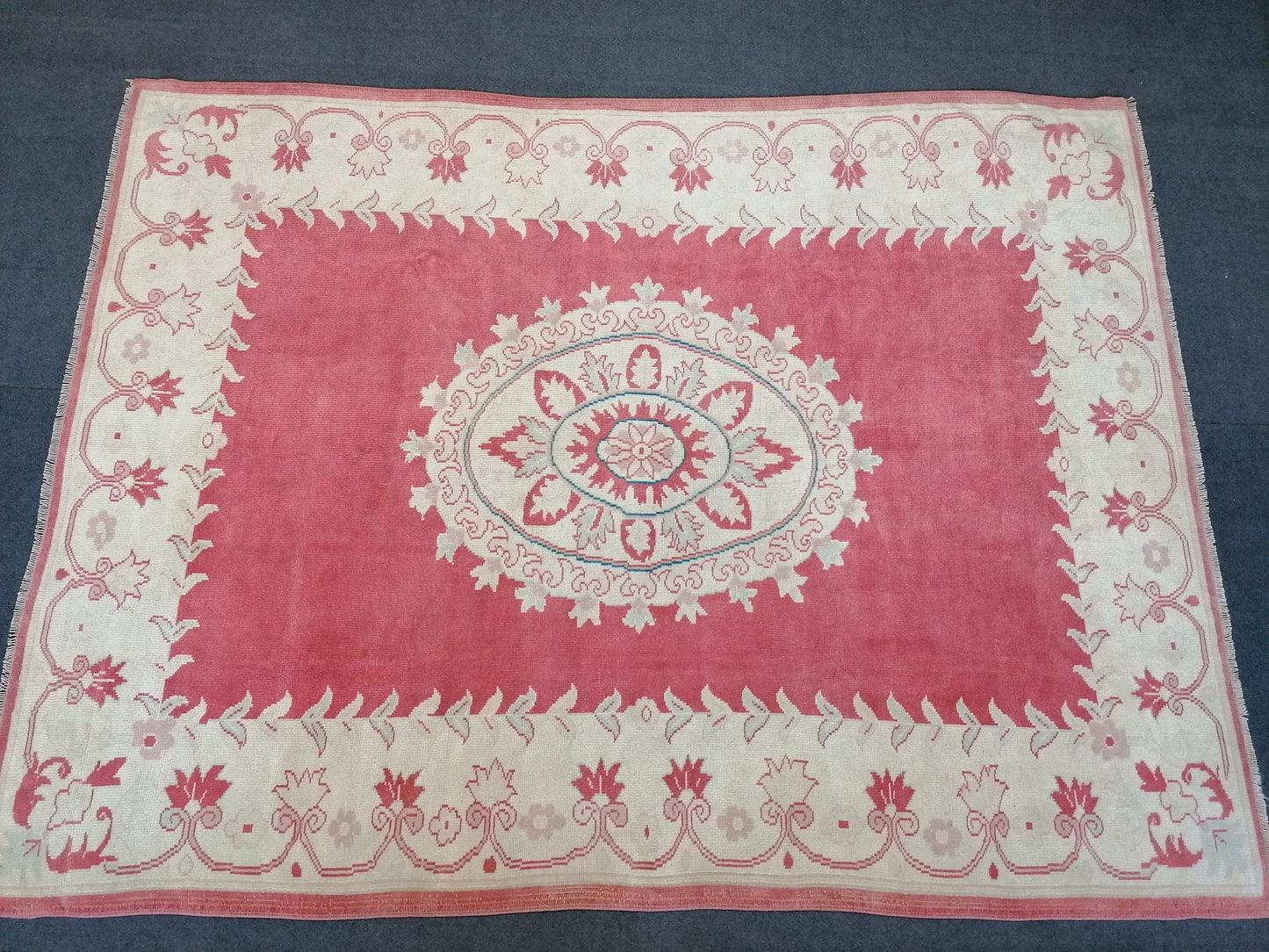 5.9 x 7.8 Oushak turkish rug, large vintage rug -  handmade wool rug, living room rug, bohemian rug,