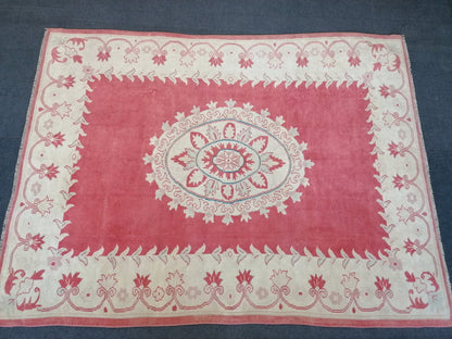 5.9 x 7.8 Oushak turkish rug, large vintage rug -  handmade wool rug, living room rug, bohemian rug,