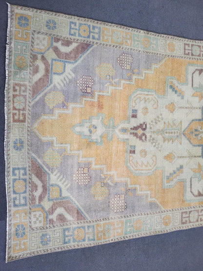 Vintage Rug, Handmade 4 x 8.4 Rug, Oushak Rug, Turkish Rug, Persian Rug, Vintage Rug, Wool rug, Oriental Rug