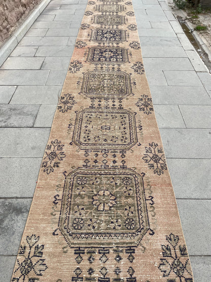 Wool Extra Long Runner Rug, Very Long Handmade Runner 2.7 x 22 ft Rug, Vintage Runner Rug, XL Turkish Runner Rug Staircase Runner rug