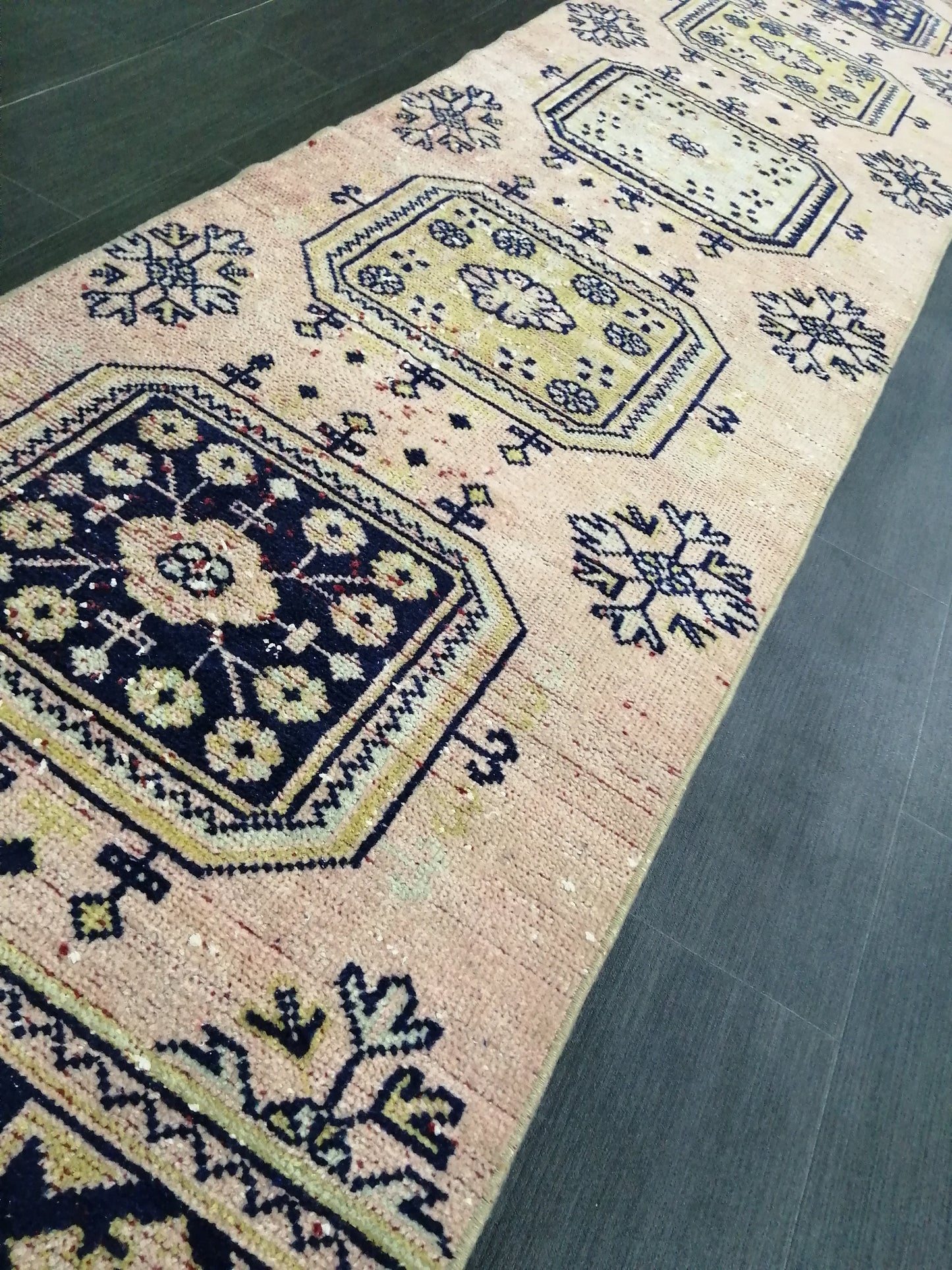 Distressed Turkish Runner Rug 10.3 X 2.4 Vintage Runner Rug Hallway Runner Rug Kitchen Runner Rug Wool Runner Rug Wool Oushak Rug