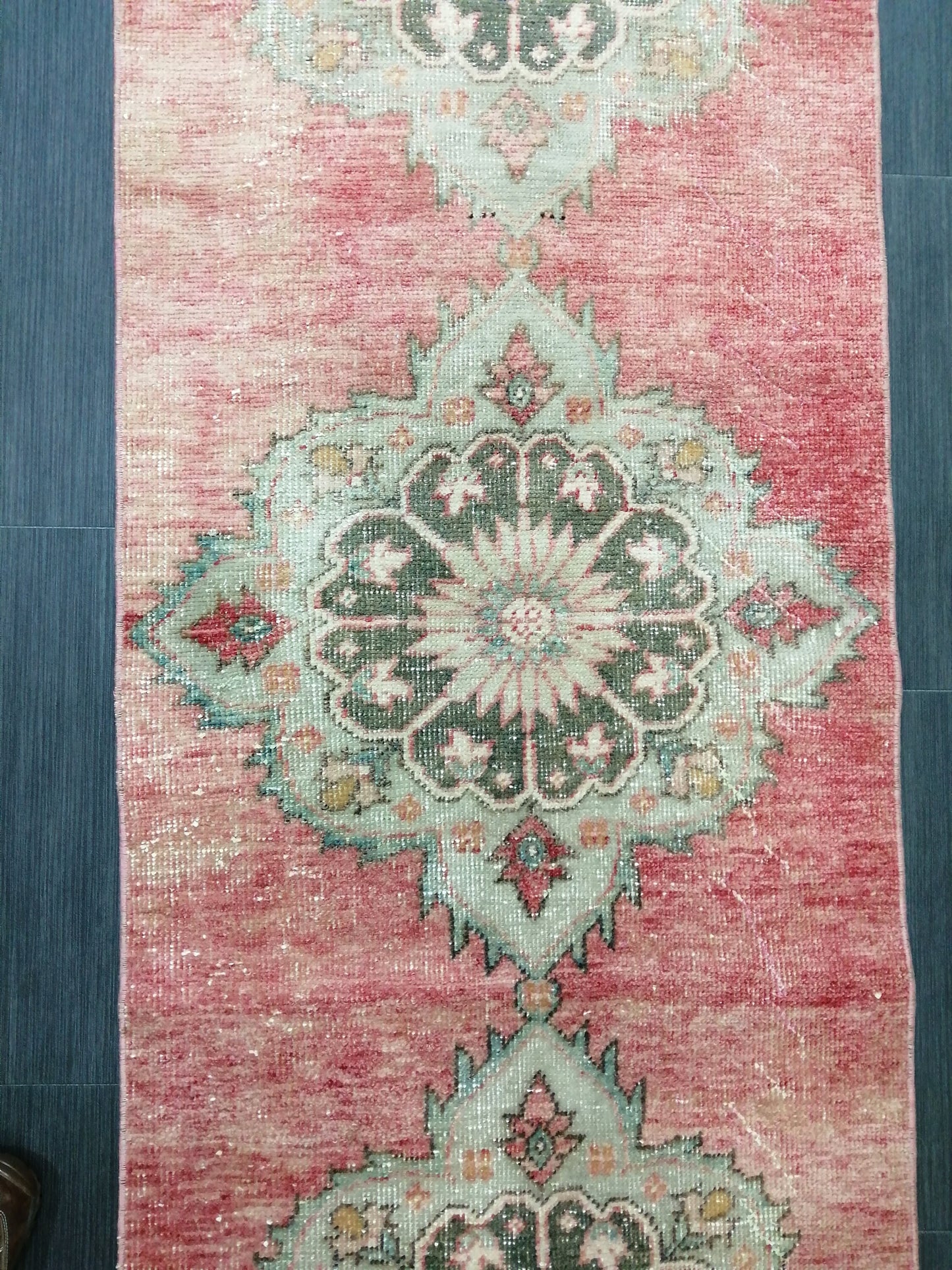 2.4 x 9.2 Oushak Runner Rug Turkish Runner Rug Vintage Runner Rug Hallway Runner Rug Kitchen Runner Rug Wool Runner Rug Wool Oushak Rug