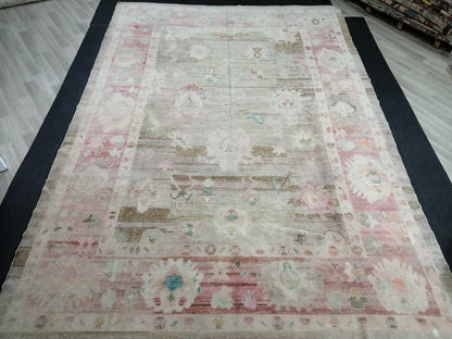 9x13 Muted Large OUSHAK RUG, TURKISH Oushak Rug, Vintage Oushak  Rug, Wool Oushak Rug Hand Made Rugs, Made In Turkey Oushak Rug