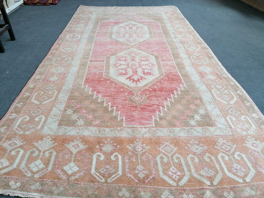 Vintage rug, hand made wool rug 4'4x8'11 vintage runner rug, turkish rug, oushak rug
