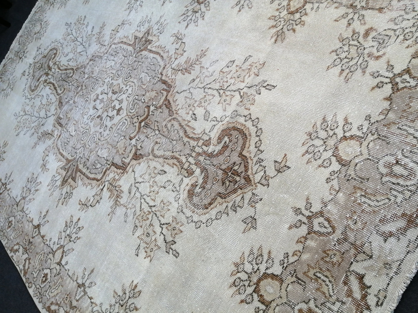 6.2 x 9.9 Vintage Rugs TURKISH HAND MADE Rugs Vintage Turkish Rugs  Muted 6x10 Rug Neutral Turkish Oushak Rug Vintage Oushak Rug, Wool Rug